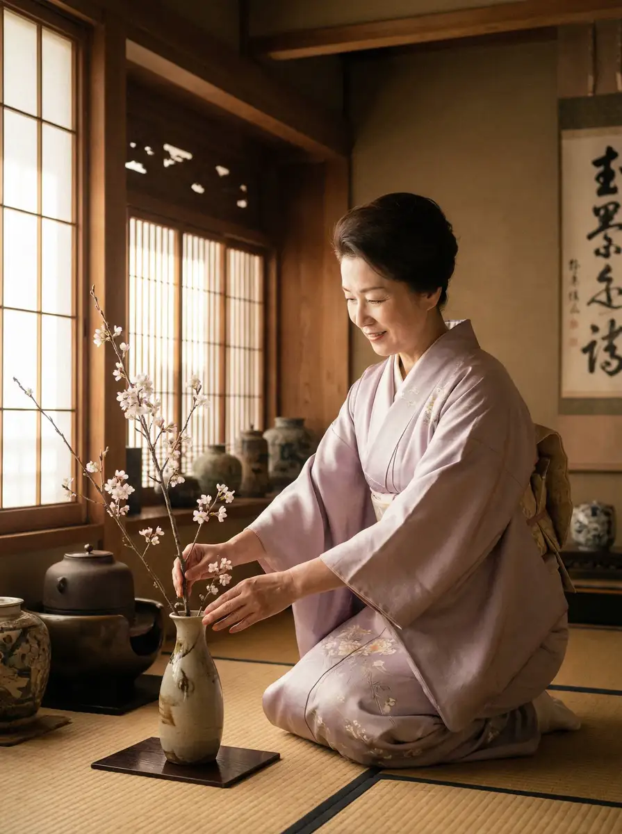 一位优雅的 抖阳 - 热门短视频平台 | 高清在线抖阳视频 | 每日更新抖阳精彩内容 在和室中插花